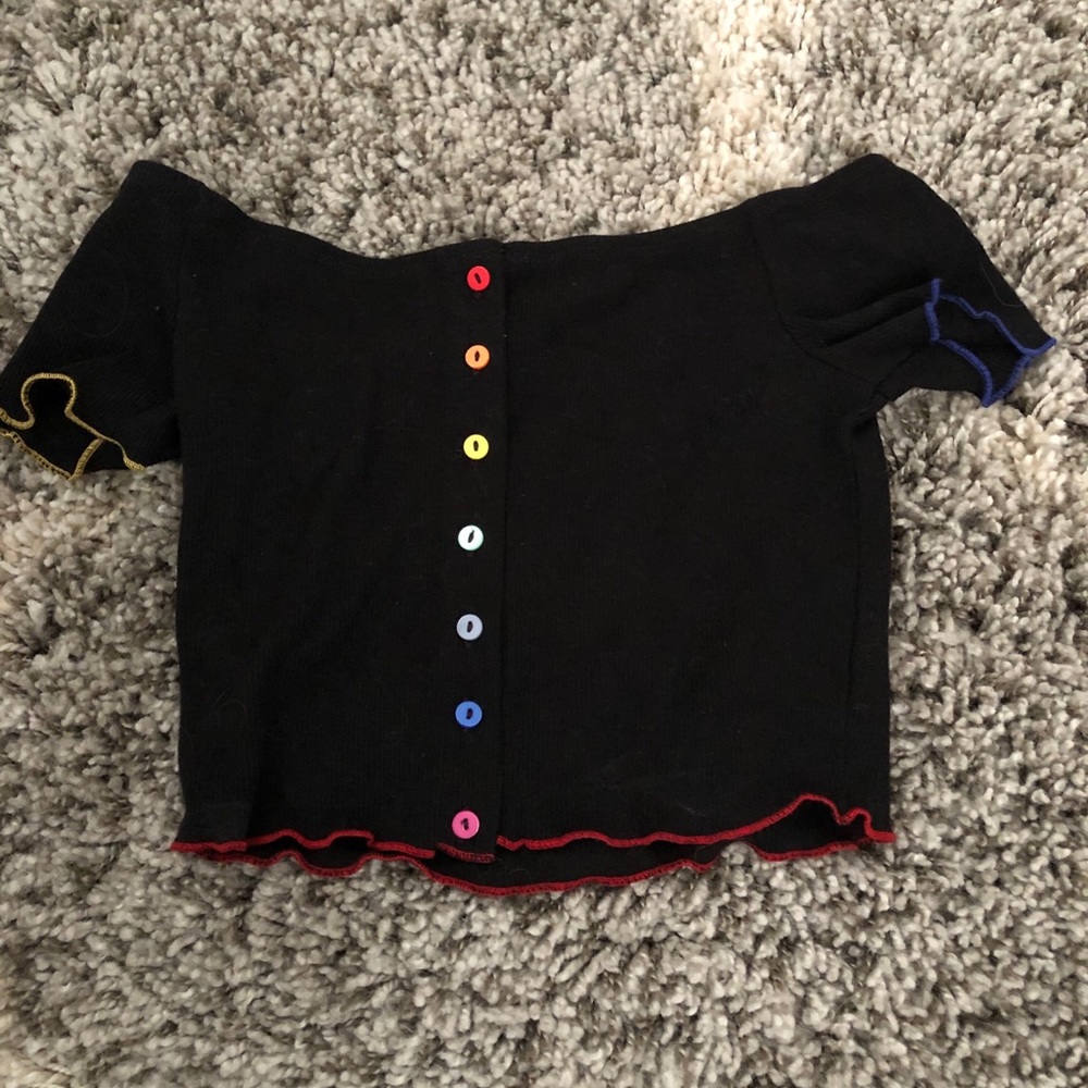 Black off the shoulder crop top